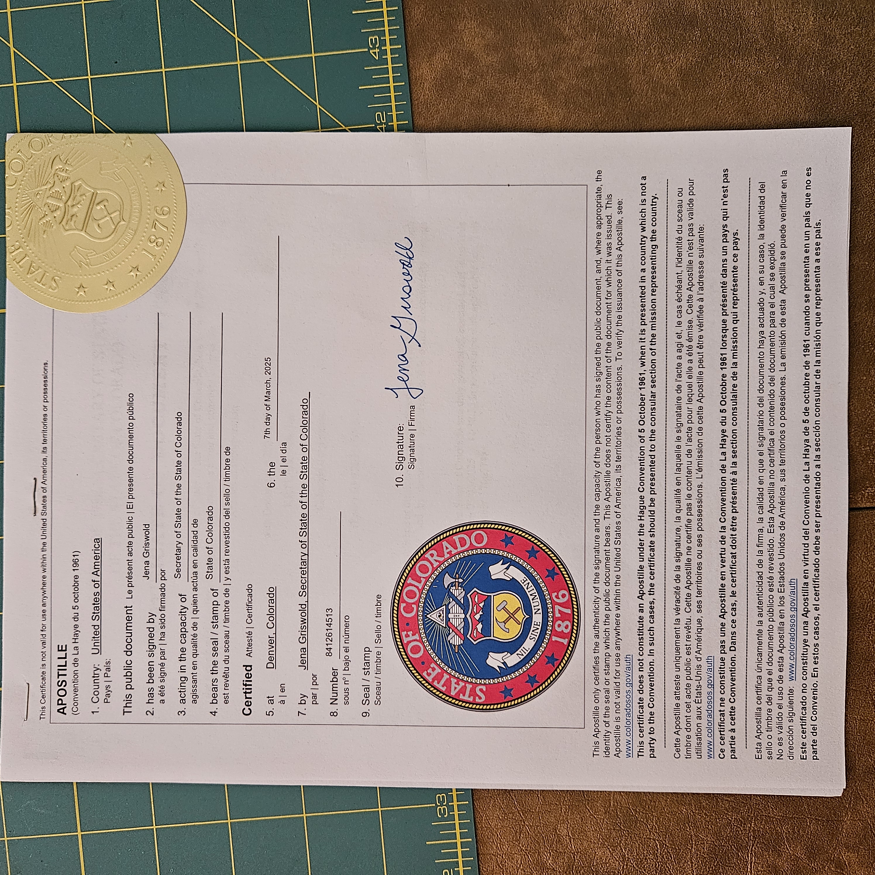 Apostille example